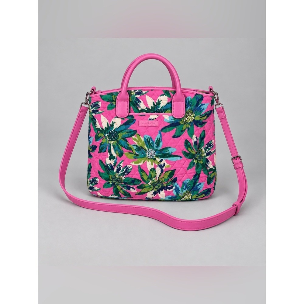 Vera Bradley Tropical Paradise Casual Satchel Pink Floral Bohemian NWOT